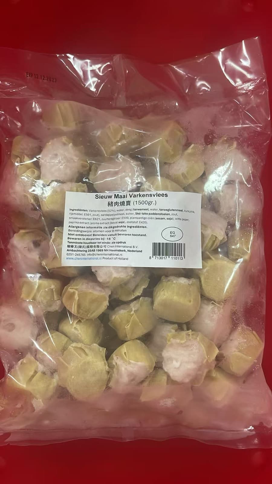 Varkensvlees Siu Mai Los (散装烧买) 1.5kg
