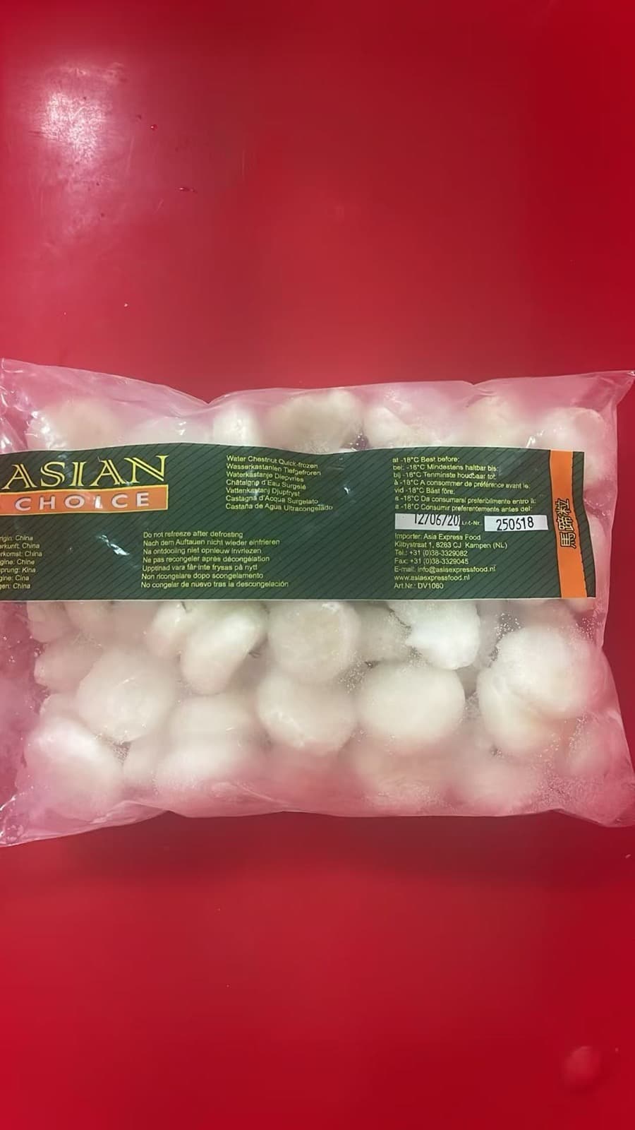 Bevroren Waterkastanjes (马蹄) 500g
